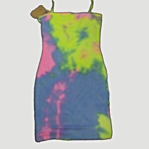 Juniors Sundress New with Tags Bodycon Size Medium boho Tie Dye Resort